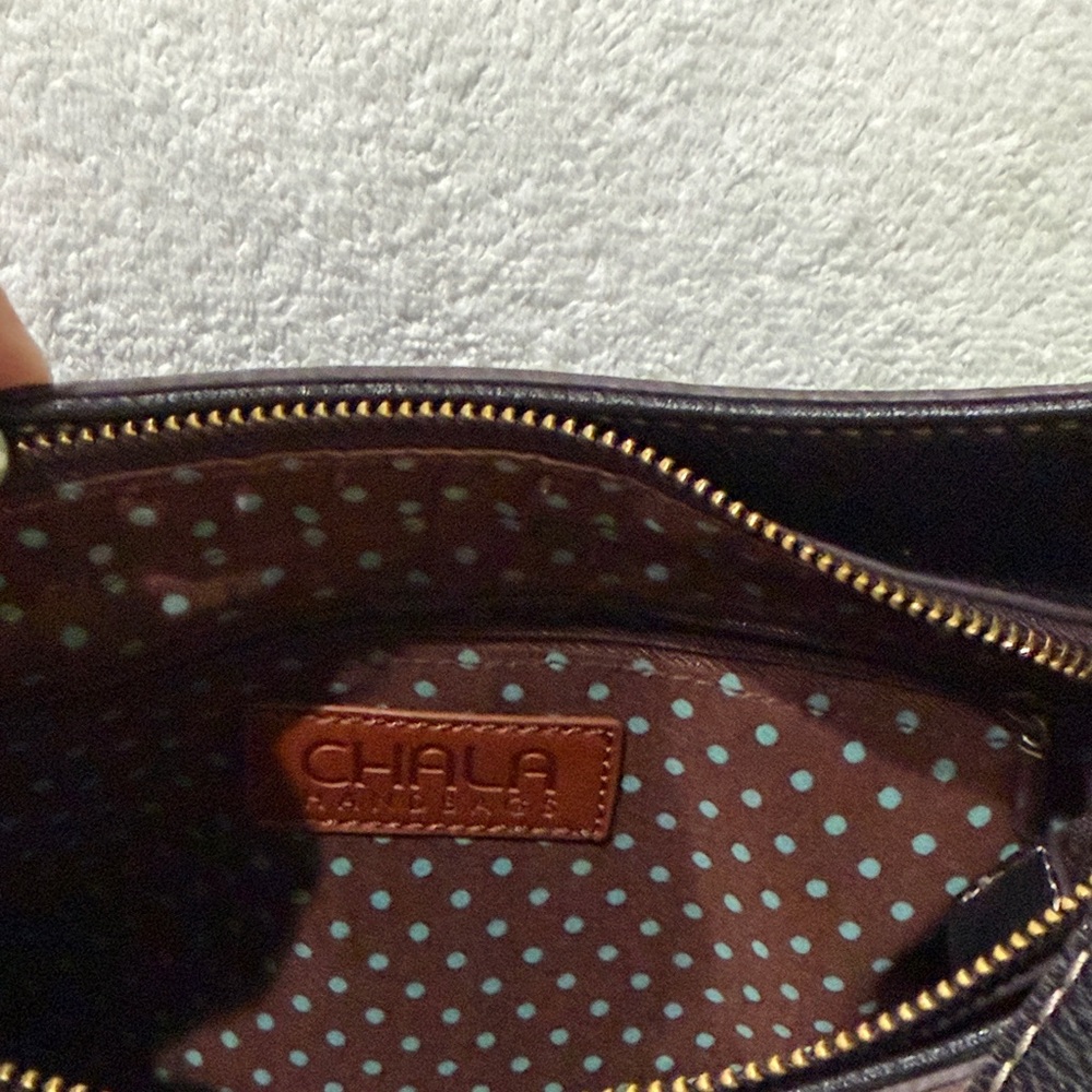 Chala Black Crossbody with Red Floral Applique - Picture 5 of 5